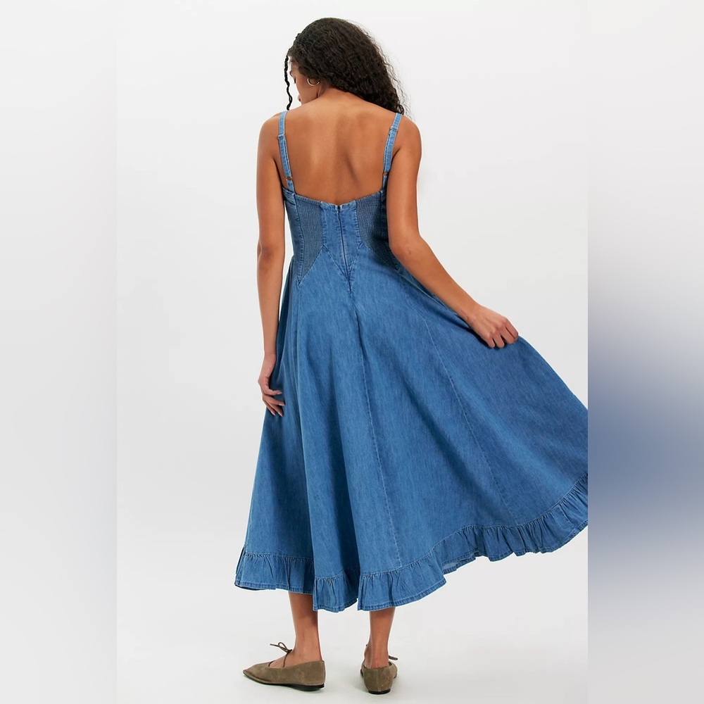 Free People Another Season Denim Midi Dress-NWT!! - Picture 2 of 13